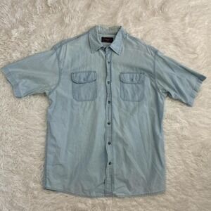 Vintage Western Retro Cowboy Wrangler blue denim premium quality button up shirt